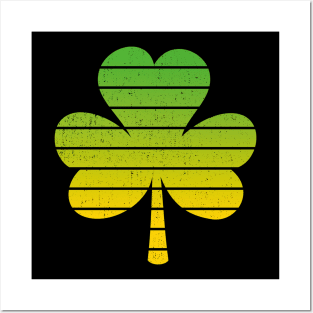 Funny St Patricks Day Vintage Retro Clover Posters and Art